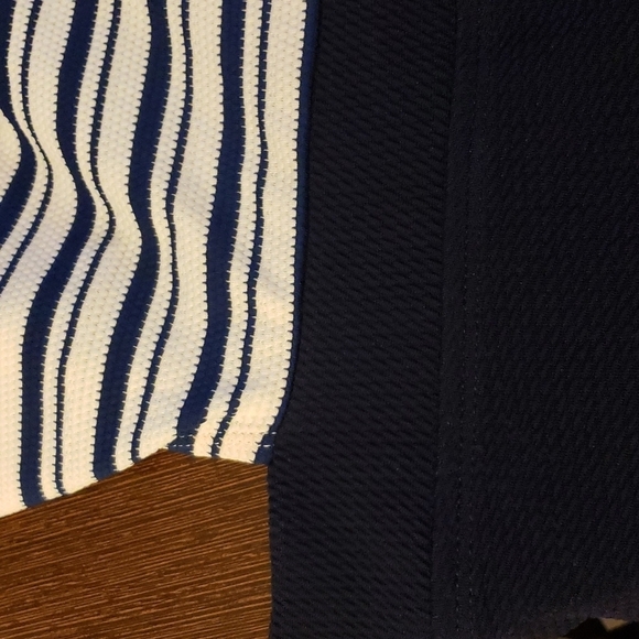 MOLYBELL Navy/White Swimsuit High Waisted Cut-our Zip-up Racerback Size Small - Picture 7 of 11